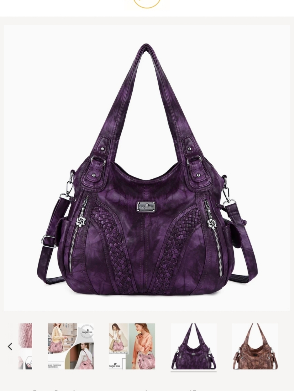 Washed Tie-Dye Design Daily Women Simple Unique Hobo Handbag